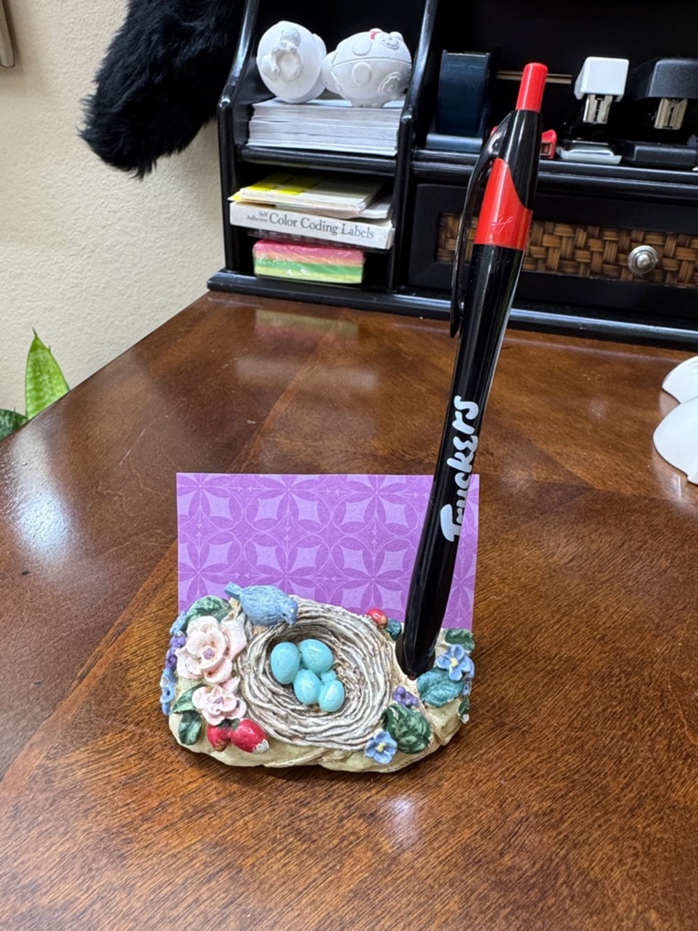 Vintage Bird Nest Pen And Business Card Holder set